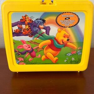 Vintage Thermos Disney Yellow Lunch Box Winnie The Pooh And Friends USA Made